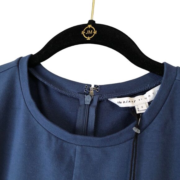 NEW The Nines by Hatch Maternity Jumpsuit Blue Cotton French Terry Short SlvSz S - Picture 4 of 9